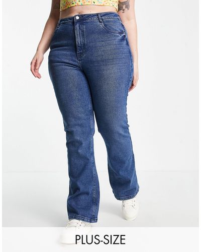 Urban Bliss Plus - Rechte Flared Jeans - Blauw