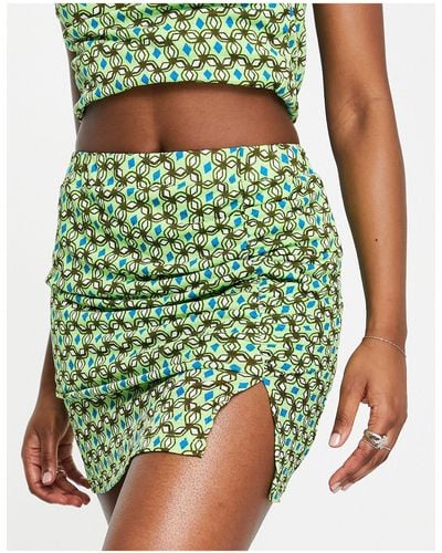 ONLY Ruched Side Skirt Co-ord - Green