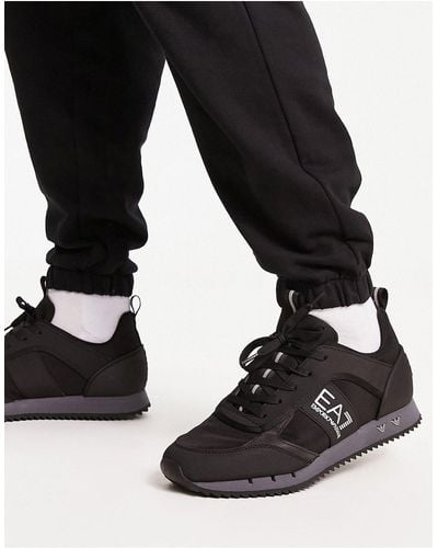 EA7 Armani - - Sneakers Met Logo Aan - Zwart