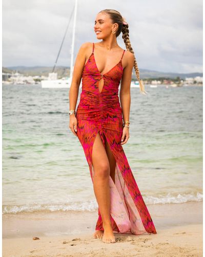 South Beach X miss molly - vestito lungo estivo da mare - Rosso