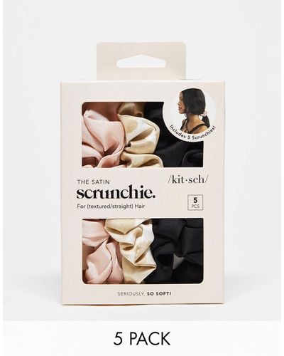 Kitsch Confezione da 5 elastici per capelli da notte - Bianco