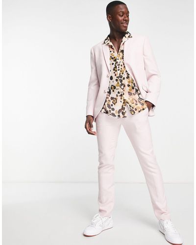 TOPMAN Skinny Pantalon Met Textuur - Roze