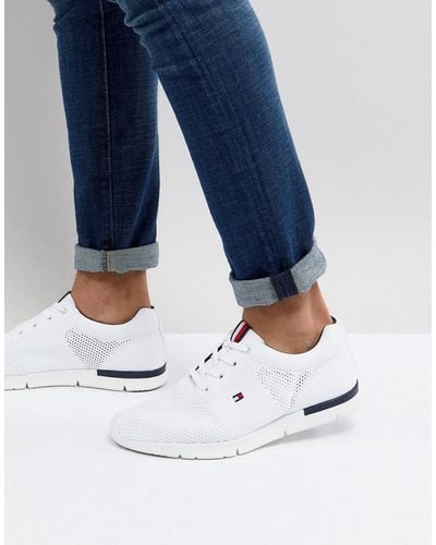 Tommy hilfiger tobias flag mesh trainers in white deals