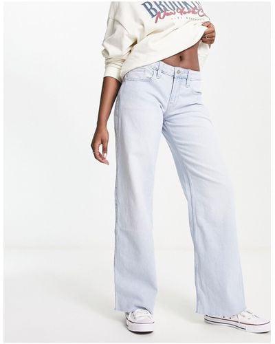 Hollister Jeans extra larghi a vita bassa vintage lavaggio chiaro - Bianco