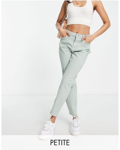 Pieces Kesia High Waisted Wide Mom Jeans - Green