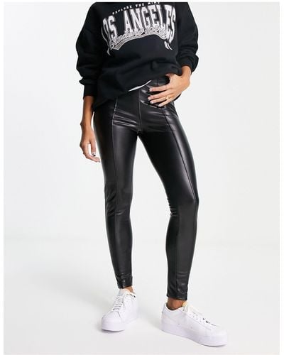 New Look – leggings aus kunstleder - Schwarz