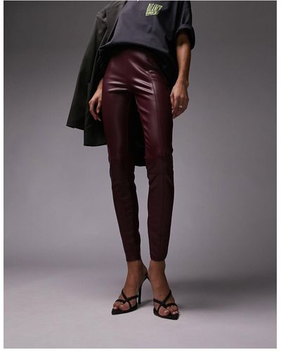 TOPSHOP Faux Leather Pants Leggings Black Womens Size 8 EUC 16B09IBLK