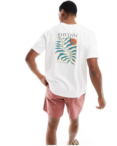 Rhythm – fern – vintage-strand-t-shirt - Weiß