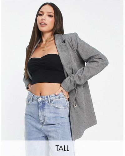 Pieces Oversized Elegante Double Breasted Blazer - Wit