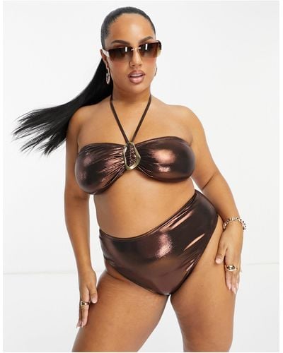 South Beach High Waist Bikini Bottom - Brown