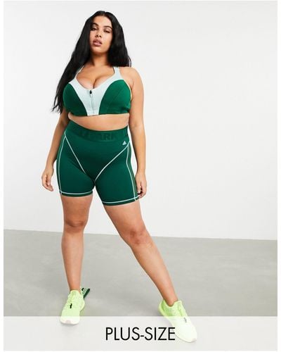 Ivy Park Adidas x Plus - Short legging avec empiècements en tulle - foncé - Vert