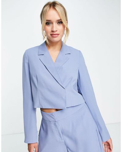 Vero Moda Tailored Cropped Suit Blazer Co-ord - Blue