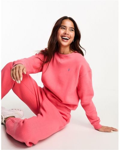 Polo Ralph Lauren Sweatshirt Met Icoonlogo En Wassing - Roze