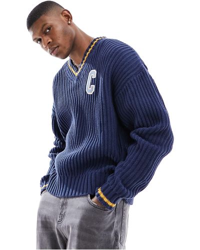 Champion Rochester - maglione con scollo a v - Blu