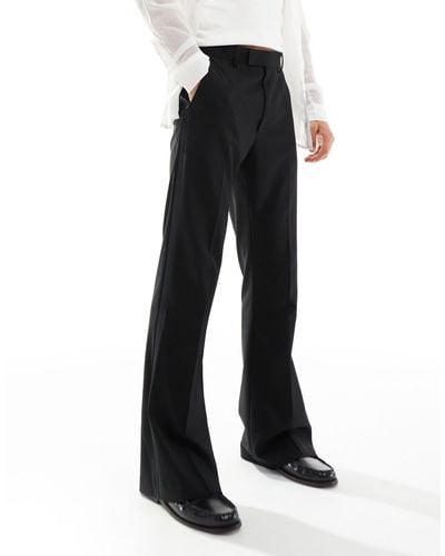 ASOS Flare Tuxedo Suit Trouser - Black