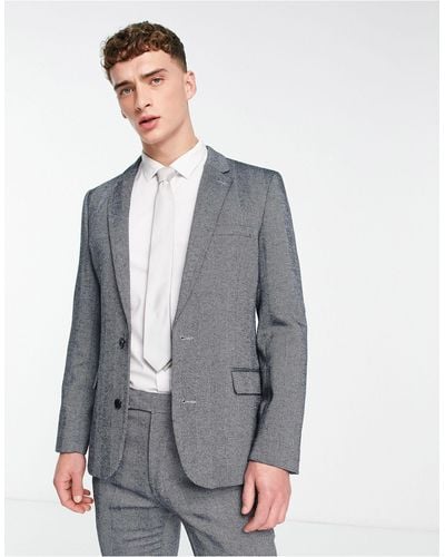 ASOS Skinny Wool Mix Suit Jacket - Gray