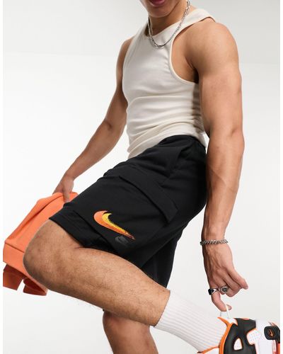 Nike Graffiti - Cargoshort Met Swoosh-logo - Zwart