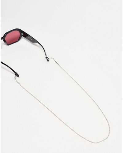 ASOS Asos Desgin Textured Sunglasses Chain - Natural