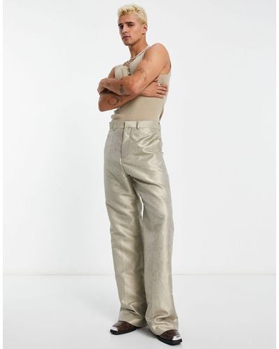 ASOS High Waist Flared Trouser - Natural