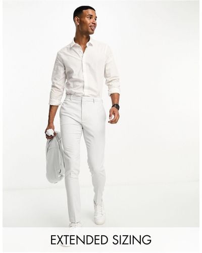 ASOS Micro Texture Skinny Suit Pants - White