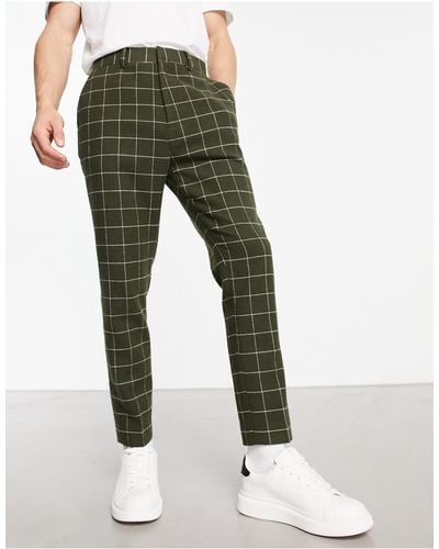 ASOS Tapered Wool Mix Smart Trousers - Green