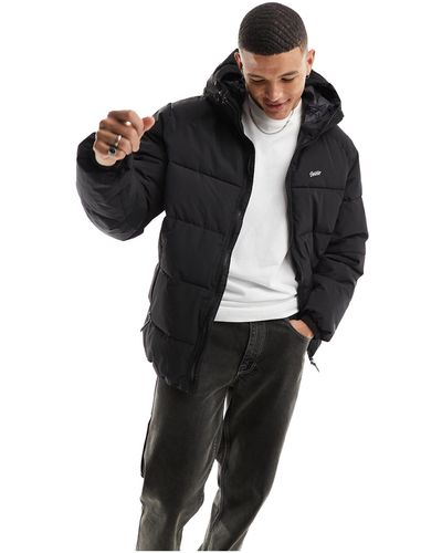 Pull Bear Hooded Padded Jacket in Grey for Men Lyst UK