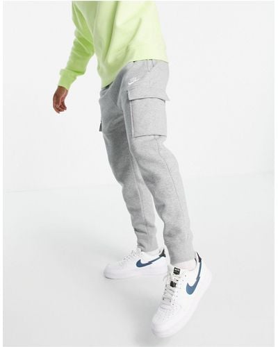 Nike Club Fleece Cuffed Cargo Sweatpants - Gray