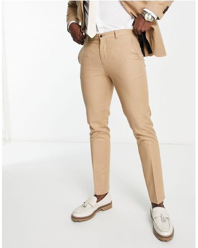 Jack & Jones Premium - pantaloni da abito super slim color sabbia - Neutro