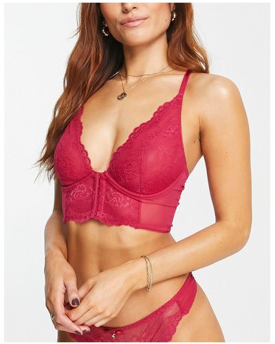 Gossard Superboost - Diepuitgesneden Bh Van Kant Zonder Vulling Met Sluiting Aan - Roze