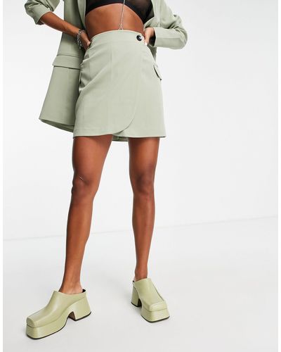 ONLY Mini-jupe portefeuille d'ensemble - Vert