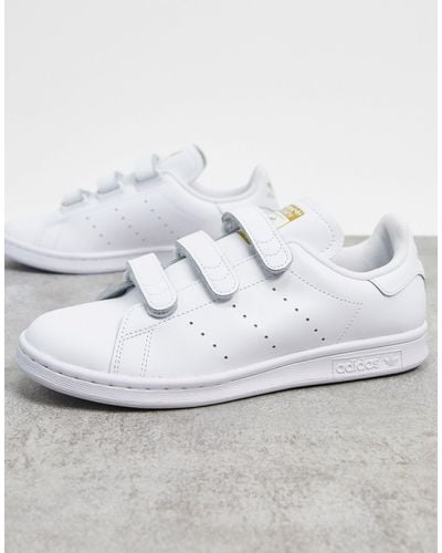 adidas Originals – stan smith – sneaker mit riemen - Weiß