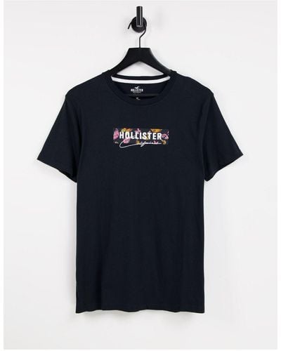 Hollister Tech Chest & Back Butterfly Logo T-shirt - Black