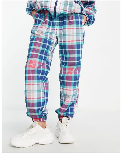 Tommy Hilfiger Co-ord Plaid Casual Trousers - Blue