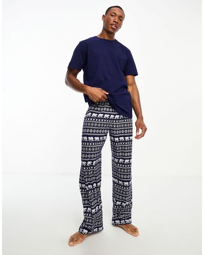ASOS Polar Print Pajama Set - Blue