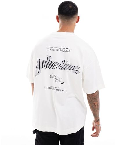 Good For Nothing T-shirt oversize avec logo imprimé au dos - Blanc