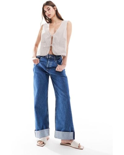 ASOS – circular design collection – locker geschnittene jeans - Blau