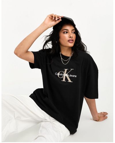 Calvin Klein – hochwertiges t-shirt - Schwarz