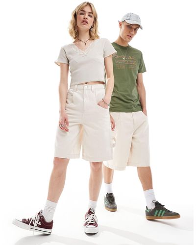 Reclaimed (vintage) – unisex – baggy-skate-shorts - Weiß