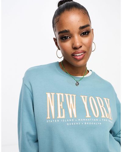 Hollister Sweatshirt Met 'new York'-print - Blauw