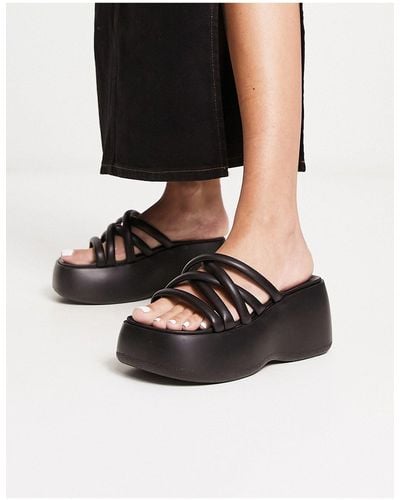 Daisy Street Chunky Sole Strappy Sandals - Black
