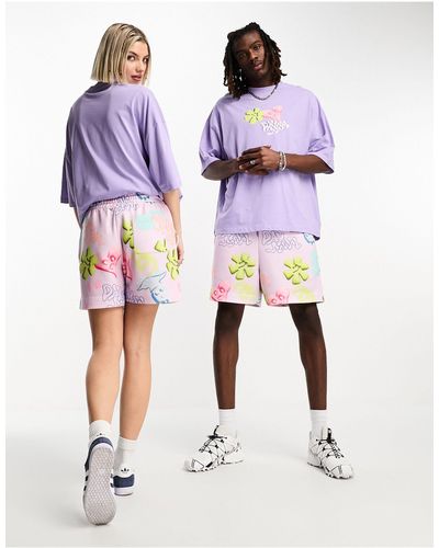 ASOS Pantalones cortos es holgados con estampado integral - Multicolor