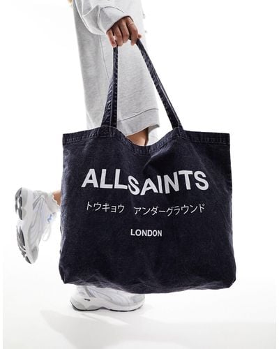 AllSaints Underground Acid Tote Bag - Blue