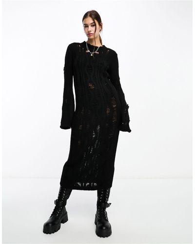ASOS Knitted Midi Dress - Black