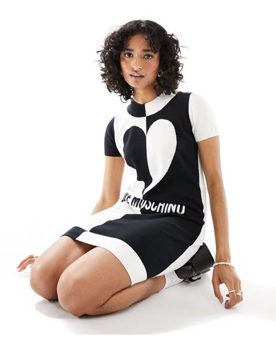 Love Moschino Jumper Dress With Logo - White