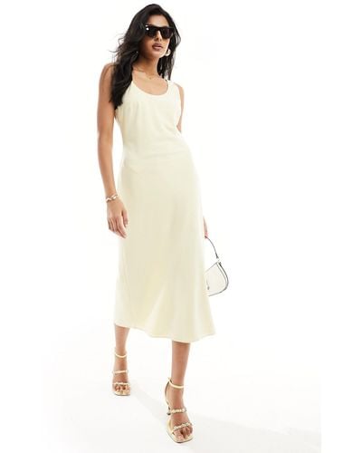 Pretty Lavish Satin Slip Midi Dress - White
