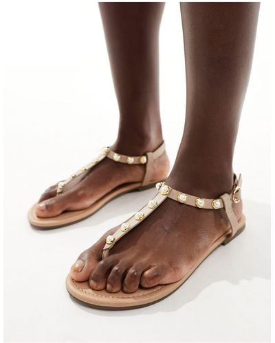 French Connection Barely There Flat Sandals - Brown