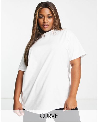 ASOS 4505 Curve Icon Oversized Cotton T-shirt With Quick Dry - White