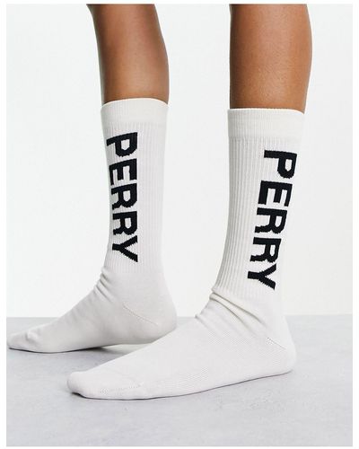 Fred Perry Logo Socks - White