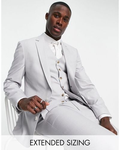 Noak 'camden' Skinny Premium Fabric Suit Jacket - Grey