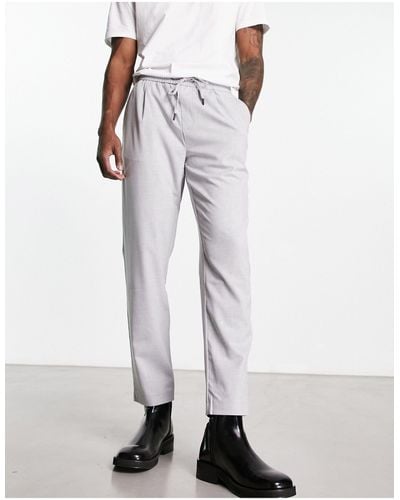 Pull&Bear Smart Slim Tailored Trousers - White